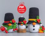 Christmas crochet patterns bundle Snowman gnomes, Christmas amigurumi crochet ornaments pattern, Christmas crochet gnomes pattern
