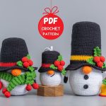 Christmas crochet patterns bundle Snowman gnomes, Christmas amigurumi crochet ornaments pattern, Christmas crochet gnomes pattern