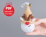 Christmas ornaments crochet pattern bundle, Crochet reindeer gnome pattern, Crochet Christmas tree keychain, Snowman gnome amigurumi pattern - Image 2