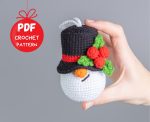 Christmas ornaments crochet pattern bundle, Crochet reindeer gnome pattern, Crochet Christmas tree keychain, Snowman gnome amigurumi pattern - Image 3