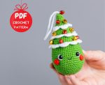 Crochet patterns Christmas tree ornaments, Crochet amigurumi patterns, Crochet Christmas tree keychain, Christmas trees amigurumi pattern - Image 6