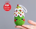Crochet patterns Christmas tree ornaments, Crochet amigurumi patterns, Crochet Christmas tree keychain, Christmas trees amigurumi pattern - Image 4