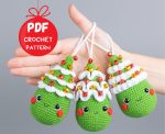 Crochet patterns Christmas tree ornaments, Crochet amigurumi patterns, Crochet Christmas tree keychain, Christmas trees amigurumi pattern - Image 2