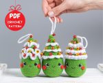 Crochet patterns Christmas tree ornaments, Crochet amigurumi patterns, Crochet Christmas tree keychain, Christmas trees amigurumi pattern - Image 3