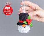 Christmas ornaments crochet pattern bundle, Crochet reindeer gnome pattern, Crochet Christmas tree keychain, Snowman gnome amigurumi pattern - Image 8