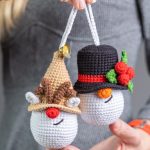 Christmas ornaments crochet pattern bundle, Crochet reindeer gnome pattern, Crochet Christmas tree keychain, Snowman gnome amigurumi pattern - Image 6