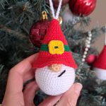 Crochet patterns Christmas ornaments, Crochet elf gnome pattern, Crochet Christmas keychain sants pattern, Santa gnome amigurumi pattern - Image 6
