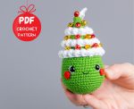 Crochet patterns Christmas tree ornaments, Crochet amigurumi patterns, Crochet Christmas tree keychain, Christmas trees amigurumi pattern - Image 8