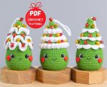 Crochet patterns Christmas tree ornaments, Crochet amigurumi patterns, Crochet Christmas tree keychain, Christmas trees amigurumi pattern