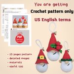 Crochet patterns Christmas ornaments, Crochet elf gnome pattern, Crochet Christmas keychain sants pattern, Santa gnome amigurumi pattern - Image 2