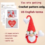 Crochet patterns gnome with crochet heart, Crochet gnome amigurumi pattern, Crochet valentine gnome patterns,  Crochet gift pattern - Image 2