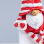 Crochet patterns gnome with crochet heart, Crochet gnome amigurumi pattern, Crochet Valentines day gnome pattern,  Crochet gnome with cup - Image 6