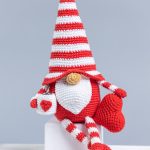 Crochet patterns gnome with crochet heart, Crochet gnome amigurumi pattern, Crochet Valentines day gnome pattern,  Crochet gnome with cup - Image 9