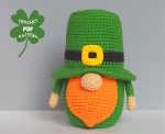Crochet patterns St Patricks day gnome with beer, Leprechaun crochet gnome amigurumi pattern, Fathers day lucky crochet decor pattern - Image 3