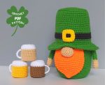 Crochet patterns Beer Leprechaun gnome, St Patricks day crochet gnomes amigurumi patterns, Fathers day crochet gift pattern - Image 7