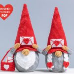 Crochet patterns gnomes in love with envelope, Crochet gnomes couple amigurumi pattern, Crochet Valentine gnome pattern, Crochet gift
