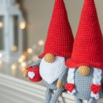Crochet patterns gnomes with cups, Crochet gnome amigurumi pattern, Crochet valentine gnome patterns, Crochet gift for couple, Crochet heart - Image 4