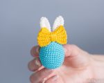 Crochet patterns Bunny Easter egg, Crochet bunny amigurumi pattern, Easter amigurumi bunny pattern with crochet flowers, Crochet decor - Image 5