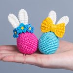 Crochet patterns Bunny Easter egg, Crochet bunny amigurumi pattern, Easter amigurumi bunny pattern with crochet flowers, Crochet decor - Image 4