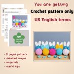 Crochet patterns Bunny Easter egg, Crochet bunny amigurumi pattern, Easter amigurumi bunny pattern with crochet flowers, Crochet decor - Image 2