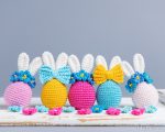 Crochet patterns Bunny Easter egg, Crochet bunny amigurumi pattern, Easter amigurumi bunny pattern with crochet flowers, Crochet decor - Image 6
