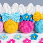 Crochet patterns Bunny Easter egg, Crochet bunny amigurumi pattern, Easter amigurumi bunny pattern with crochet flowers, Crochet decor - Image 7