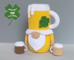 Crochet patterns Beer Leprechaun gnome, St Patricks day crochet gnomes amigurumi patterns, Fathers day crochet gift pattern - Image 6