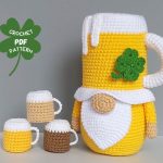 Crochet patterns Beer gnome, Fathers day crochet gnome amigurumi pattern, Crochet food pattern, Mug amigurumi food pattern, Crochet gift