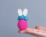 Crochet patterns Bunny Easter egg, Crochet bunny amigurumi pattern, Easter amigurumi bunny pattern with crochet flowers, Crochet decor - Image 9