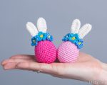 Crochet patterns Bunny Easter egg, Crochet bunny amigurumi pattern, Easter amigurumi bunny pattern with crochet flowers, Crochet decor - Image 8