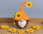 Easter Crochet pattern Sunflower Gnome, Crochet Sunflower pattern, Garden Gnome amigurumi pattern, Crochet plant pattern with crochet flower - Image 8