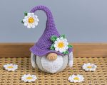 Crochet patterns Flower Gnome with crochet daisies, Garden Gnome amigurumi pattern, Crochet plant pattern, Crochet home decor, Crochet gift - Image 9
