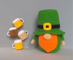 Crochet patterns St Patricks day gnome with beer, Leprechaun crochet gnome amigurumi pattern, Fathers day lucky crochet decor pattern - Image 10