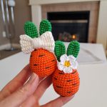 Crochet patterns Bunny Easter egg, Crochet carrot bunny amigurumi pattern, Easter amigurumi bunny pattern with crochet flower, Crochet decor - Image 7