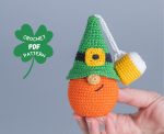 Crochet patterns St Patricks day gnomes keychains, Leprechaun crochet gnomes amigurumi pattern, Fathers day lucky crochet decor pattern - Image 2
