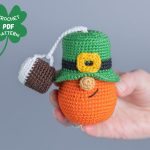 Crochet keychain pattern for St Patricks day,Leprechaun gnome ornaments pattern,  Fathers day lucky crochet home decor pattern, Crochet gift