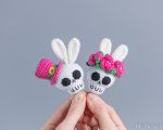 Easter crochet patterns skull keychain with flowers, Crochet bunny skull pattern, Crochet skull amigurumi pattern, Crochet keychain pattern - Image 9