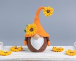 Easter Crochet pattern Sunflower Gnome, Crochet Sunflower pattern, Garden Gnome amigurumi pattern, Crochet plant pattern with crochet flower - Image 10