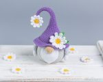 Crochet patterns Flower Gnome with crochet daisies, Garden Gnome amigurumi pattern, Crochet plant pattern, Crochet home decor, Crochet gift - Image 6