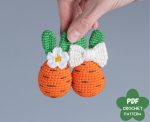 Crochet patterns Bunny Easter egg, Crochet carrot bunny amigurumi pattern, Easter amigurumi bunny pattern with crochet flower, Crochet decor - Image 3