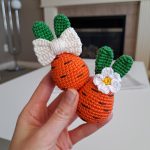 Crochet patterns Bunny Easter egg, Crochet carrot bunny amigurumi pattern, Easter amigurumi bunny pattern with crochet flower, Crochet decor - Image 8