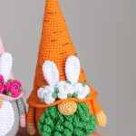 Crochet patterns Easter bunny gnomes with crochet flowers, Easter crochet carrot gnome amigurumi pattern, Crochet Easter gnomes patterns - Image 4