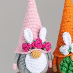 Crochet patterns Easter bunny gnomes with crochet flowers, Easter crochet carrot gnome amigurumi pattern, Crochet Easter gnomes patterns - Image 10
