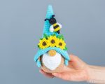 Crochet patterns Gnome with Bee and crochet flowers, Crochet bee pattern, Gnome amigurumi pattern, Crochet gnome pattern, Easter decorations - Image 7