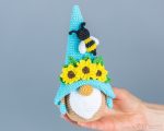 Crochet patterns Gnome with Bee and crochet flowers, Crochet bee pattern, Gnome amigurumi pattern, Crochet gnome pattern, Easter decorations - Image 5