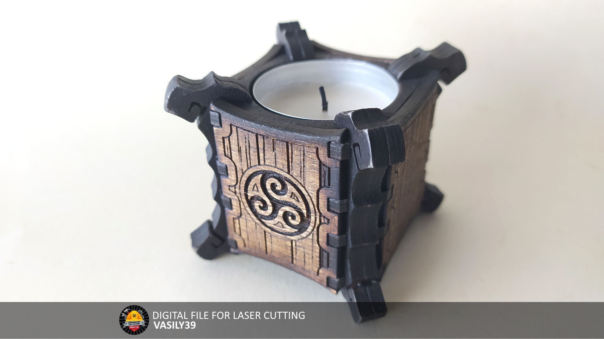 il_fullxfull.4735981318_4ikr.jpg Laser Cut Candlestick SVG, PDF, CDR Files for 3mm-5mm Wood - Image 1