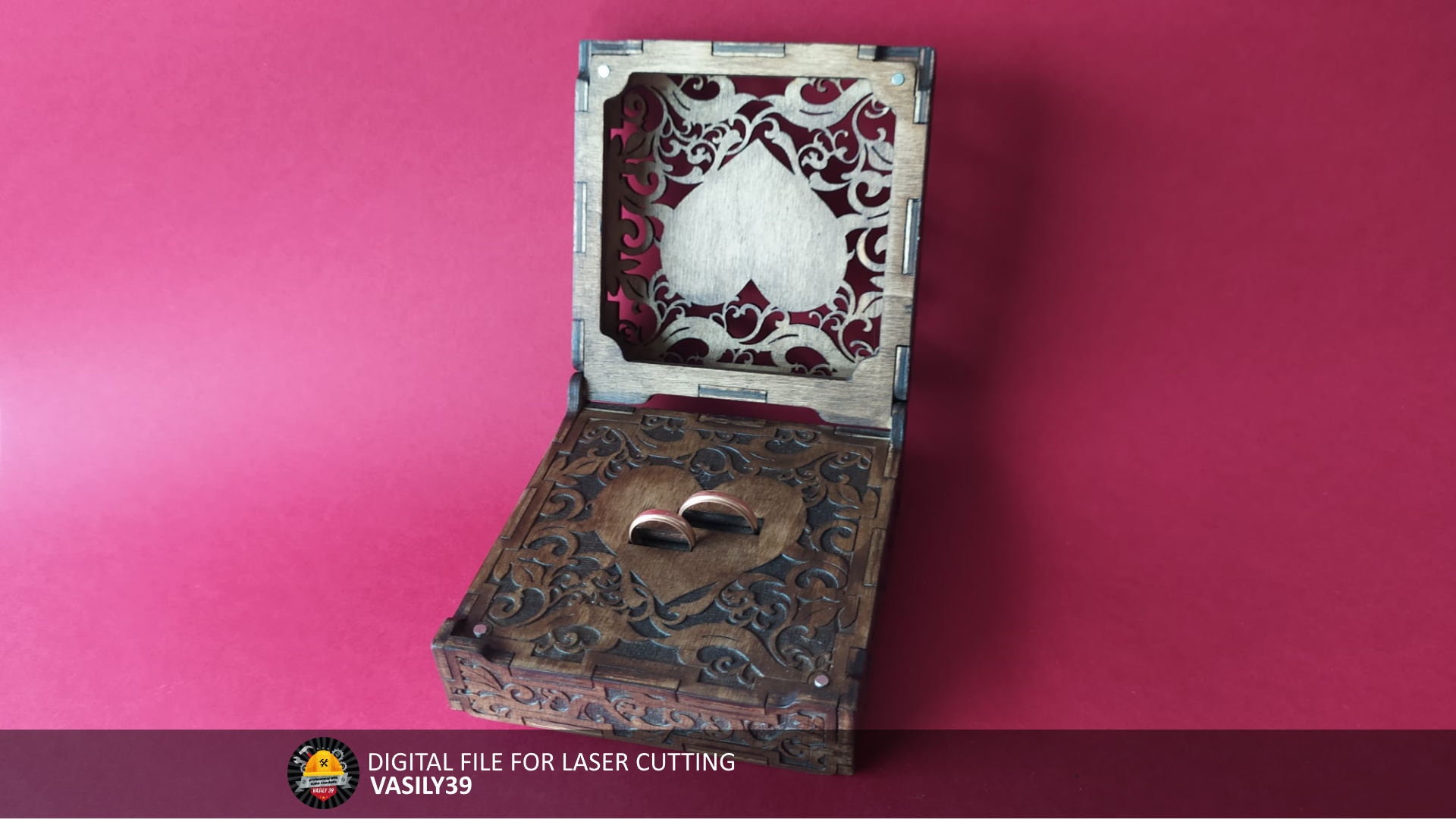 il_fullxfull.4739273198_d633.jpg Engraved Wedding Ring Box: Laser Cut Files (SVG, PDF, CDR) - Image 1