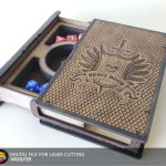 Laser Cut Slider Book SVG: Dice & Figurine Storage (Digital Product)