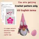 Crochet patterns Easter bunny gnomes with crochet flowers, Easter crochet carrot gnome amigurumi pattern, Crochet Easter gnomes patterns - Image 2
