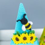 Crochet patterns Gnome with Bee and crochet flowers, Crochet bee pattern, Gnome amigurumi pattern, Crochet gnome pattern, Easter decorations - Image 4
